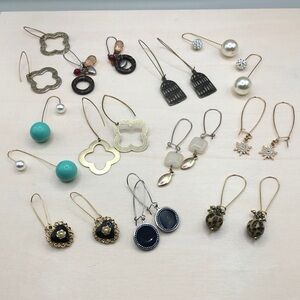 Huge bundle lot 11 wire long dangle earrings variety.